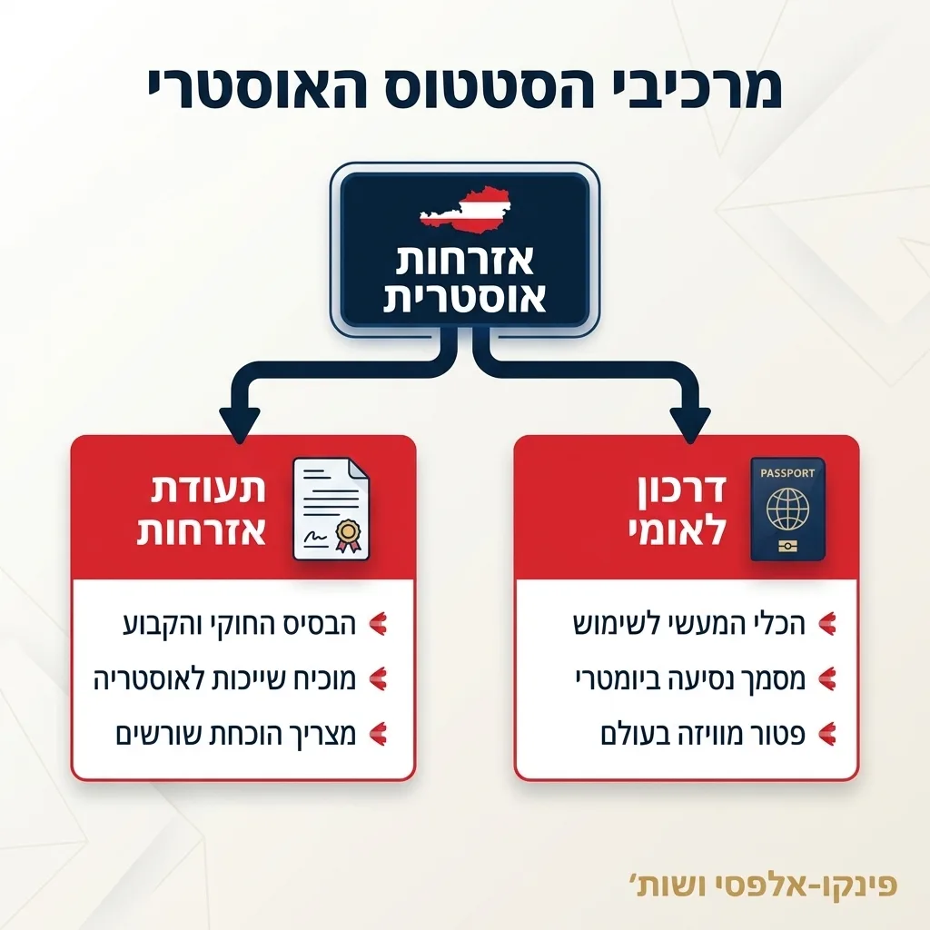 אינפוגרפיקה — מרכיבי הסטטוס האוסטרי: אזרחות אוסטרית