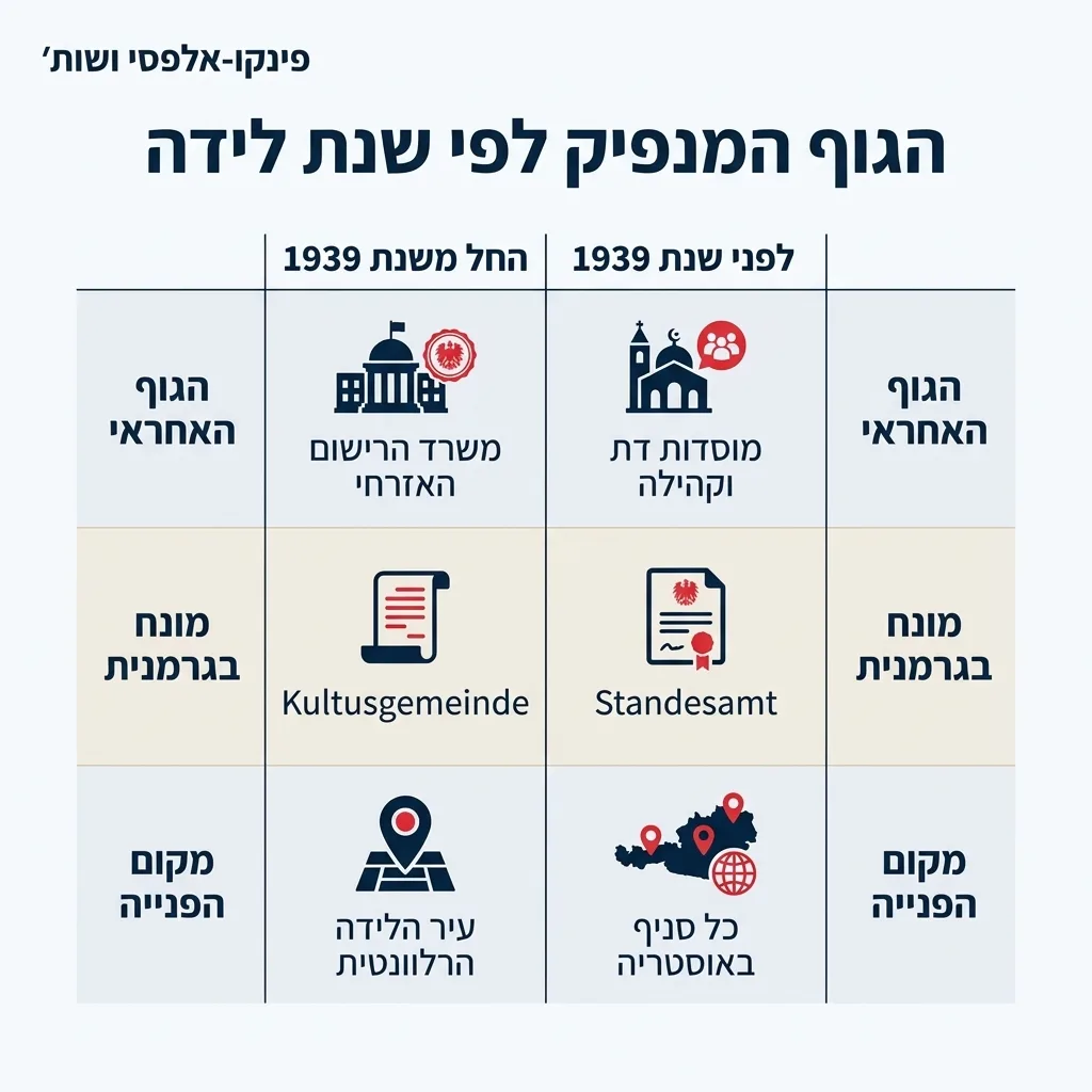 אינפוגרפיקה — הגוף המנפיק לפי שנת לידה: השוואה בין החל משנת 1939, לפני שנת 1939